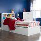 South Shore Fusion Wood Twin Mates Drawer Bed In White