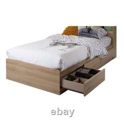 South Shore Fynn Twin Mates Bed with 3 Drawers in Rustic Oak