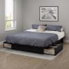 South Shore Gramercy Full/queen Platform Bed (54/60'') With Drawers, Pure Black