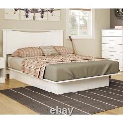 South Shore Gramercy Full Queen Platform Bed with Drawer in White