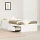 South Shore Gramercy Mates Bed With 3 Drawers Twin Pure White