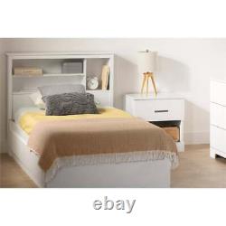 South Shore Gramercy Storage Bed and Bookcase Headboard Set Twin Pure White