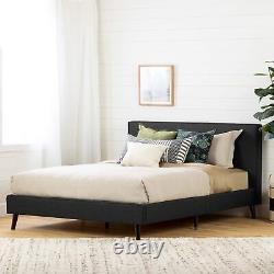 South Shore Gravity Modern Padded Upholstered Platform Bed and Headboard-Queen-C