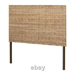 South Shore Headboards Unique Rattan Panel Handmade Non-Upholstered Brown Queen