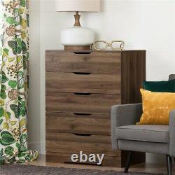 South Shore Holland 5 Drawer Chest in Natural Walnut