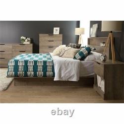 South Shore Holland Full Queen Platform Bed in Weathered Oak