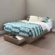 South Shore Holland Platform Bed With Drawer Weathered Oak Full/queen Brown
