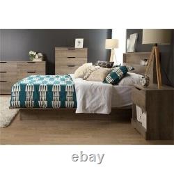 South Shore Holland Platform Bed and Headboard Set Full/Queen Weathered Oak