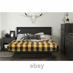 South Shore Holland Wood Full Queen Platform Bed in Gray Oak