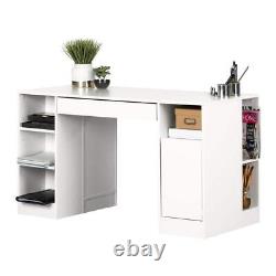 South Shore Home Office Furniture 30 H x 53 W x 24 D White Wood Computer Desk