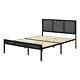 South Shore Hoya Metal Platform Bed With Natural Cane Queen Pure Black