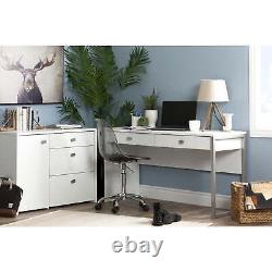 South Shore Interface Desk with 2 Drawers, Pure White
