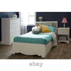 South Shore Kids Bed Crystal Twin Storage Bed Natural White Solid Wood Classic
