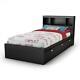 South Shore Kids Bed Frame Spark Twin Mates With Bookcase Headboard Pure Black