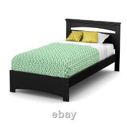 South Shore Kids Bed Standard Particle Board Wood Frame PureBlack Twin Furniture