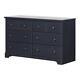 South Shore Kids Dresser 6-drawer Classic Particle Board Rectangle Blue Berry