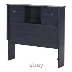 South Shore Kids Headboard Twin-Size With 2 Sliding Storage Door Wood in Blueberry