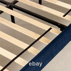South Shore Maliza Upholstered Complete Platform Bed Full Blue