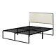 South Shore Mezzy Upholstered Metal Bed Queen Beige And Black