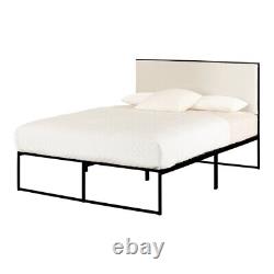 South Shore Mezzy Upholstered Metal Bed Queen Beige and Black