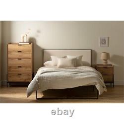 South Shore Mezzy Upholstered Metal Bed Queen Beige and Black