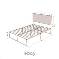 South Shore Mezzy Upholstered Metal Bed Queen Gray and Pure Black