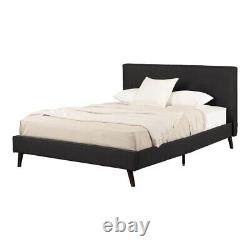 South Shore Milton Complete Upholstered Bed Queen Matte Charcoal