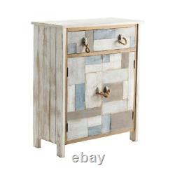 South Shore Multi Color Nautical Patchwork 1 Drawer, 2 Door Cabinet