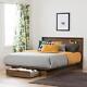South Shore Platform Bed Frame Mounted Natural Walnut Full/queen