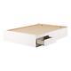 South Shore Platform Bed No Headboard Composite Pure White Full With 3-drawers