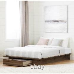 South Shore Platform Beds 58 x 60 Queen Non-upholstered Wood Natural Walnut
