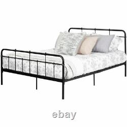 South Shore Plenny Queen Metal Spindle Bed in Black
