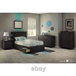 South Shore Popular Mates Bed Gray Oak Gray Twin With 3 Drawers