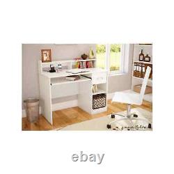 South Shore Smart Basics Small Desk with Keyboard Tray, White