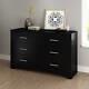 South Shore Soho 6-drawer Double Dresser, Black With Metal Handles