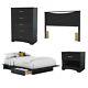 South Shore Step One 4-piece Bedroom Set, Full, Pure Black