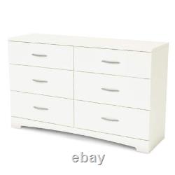 South Shore Step One 6-Drawer Double Dresser 31.25H X51.25W In Pure White