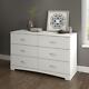 South Shore Step One 6-drawer Double Dresser, Pure White