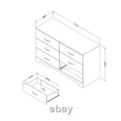 South Shore Step One 6-Drawer Double Dresser, Pure White