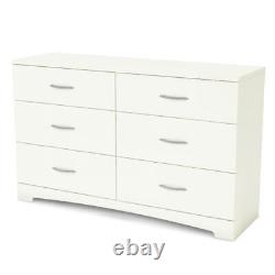 South Shore Step One 6-Drawer Double Dresser, Pure White