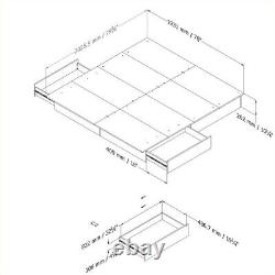 South Shore Step One King Platform Bed with Drawers in Pure White