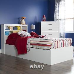 South Shore Step One Mates Bed with 3 Drawers, Twin, Pure White