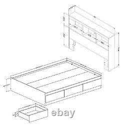 South Shore Step One Size Mates Bed With Drawers And Bookcase Headboard Set