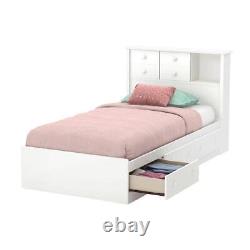 South Shore Storage Bed 14.75 in. Twin Neutral Particle Board White