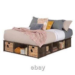 South Shore Storage Bed Queen (76.75X56) Composite In Fall Oak With Baskets