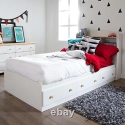 South Shore Summertime Twin Mates Bed (39'') with 3 Drawers, Pure White