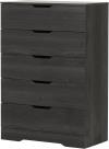 South Shore Trinity Collection 5-drawer Dresser, Gray Oak With Cutout Handles