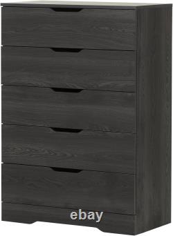 South Shore Trinity Collection 5-Drawer Dresser, Gray Oak with Cutout Handles