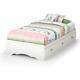 South Shore Twin-size Storage Bed Natural Tiara 3-drawer Wood Frame Pure White