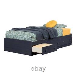 South Shore Twin-Size Storage Platform Bed with 3-Drawer Particle Board Blueberry